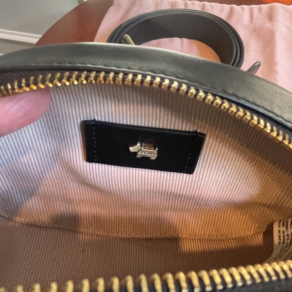 Radley London Hazel Grove Zip Around black leather belt bag - Picture 6 of 9